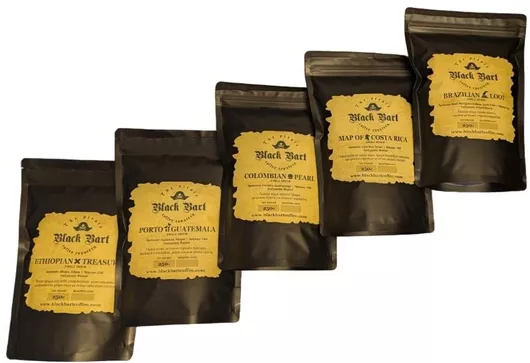 Black Bart Coffee Καφές Φίλτρου Μονοποικιλιακός Arabica Αλεσμένος 5x250gr