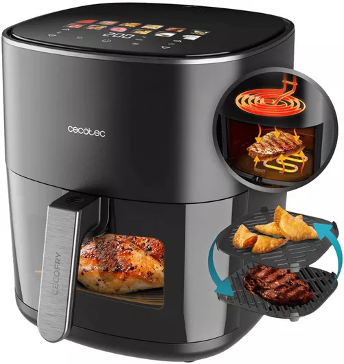 Cecotec 6500 Air Fryer με Διπλό Αποσπώμενο Κάδο 6.5lt Μαύρο