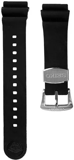 Seiko Καουτσούκ Λουράκι Ρολογιού Μαύρο 22mm