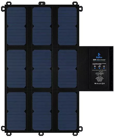 Bigblue Αναδιπλούμενος Ηλιακός Φορτιστής Φορητών Συσκευών 63W 19V