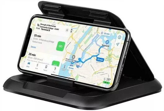 Βάση Κινητού Αυτοκινήτου 13.6x13.6x3 cm με Κλιπ-Μανταλάκι Μαύρο