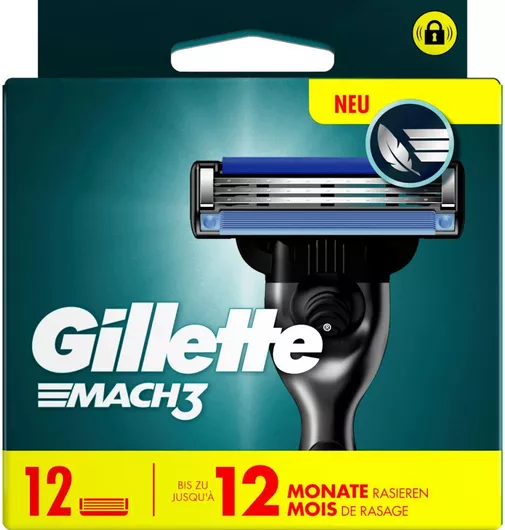 Gillette Ανταλλακτικές Κεφαλές με 3 Λεπίδες & Λιπαντική Ταινία 12τμχ