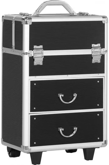 HomCom Μακιγιάζ Βαλιτσάκι Αισθητικής Μαύρο Υ58xΠ36xΒ23cm