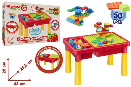 Globo Τουβλάκια Construction Table για 2+ Ετών 58τμχ