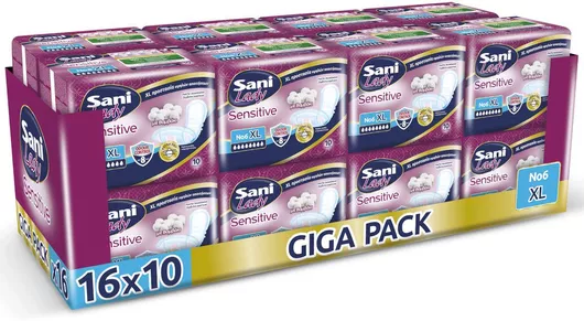 ΜΕΓΑ Sani Lady Γυναικείες Σερβιέτες Ακράτειας 160τμχ
