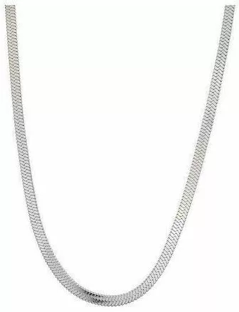 Ro-Ro Accessories Γυναικεία Ασημί Αλυσίδα Λαιμού Φίδι Λεπτή Πάχους 4mm