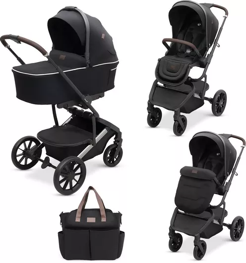 Dovadi Fly Ρυθμιζόμενο Καρότσι Μωρού 2 σε 1 Kατάλληλο για Nεογέννητο Midnight Black