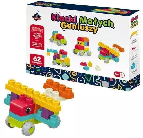 Askato Τουβλάκια Small Genius Blocks για 6+ Μηνών 62τμχ