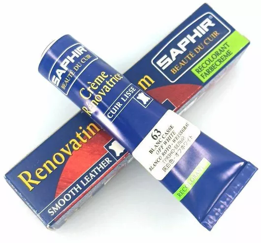 Saphir Crème Rénovatrice 25 Ml Off White 63 Κρέμα Επαναχρωματισμού & Αναδόμησης Δερμάτινων Ειδών Απόχρωση Off White 63
