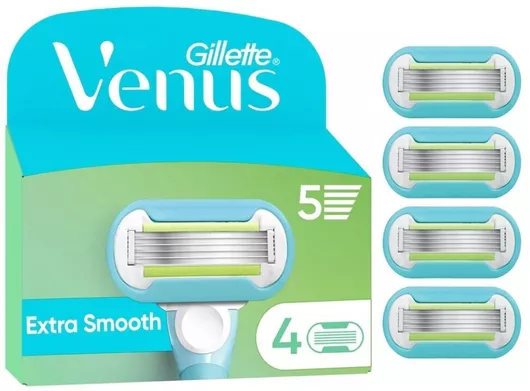 Venus Smooth Ανταλλακτικές Κεφαλές με 5 Λεπίδες & Λιπαντική Ταινία 4τμχ