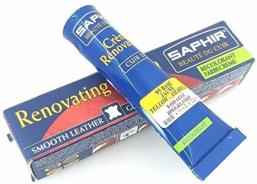 Saphir Crème Rénovatrice 25 Ml Color 95 Yellow Base Κρέμα Επαναχρωματισμού & Αναδόμησης Δερμάτινων Ειδών Απόχρωση 95 Yellow Base