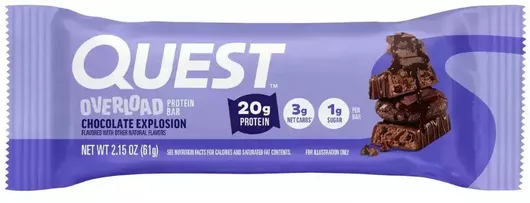 Quest Nutrition Overload Μπάρα με 20gr Πρωτεΐνης & Γεύση Chocolate Explosion 61gr