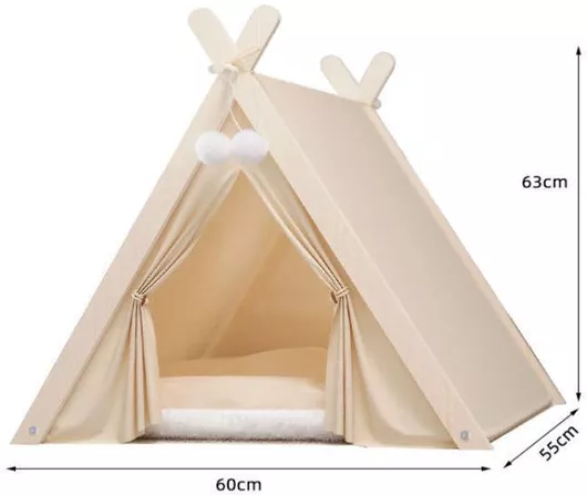 Denik Pets Σκηνή Σκύλου Μπεζ 60x63cm
