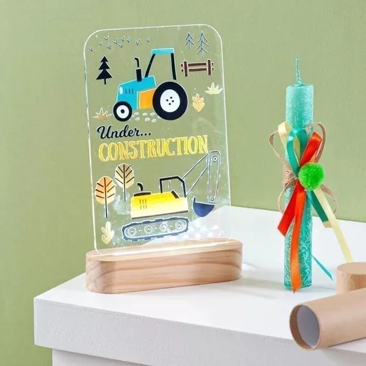 Πασχαλινή Λαμπάδα Led Εκσκαφέας Τρακτέρ 15x4,5x3cm 18953