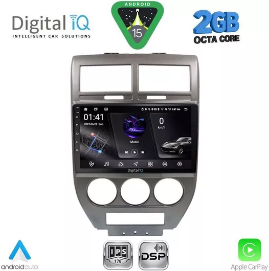 Digital IQ 4276_CPA Ηχοσύστημα Αυτοκινήτου για Jeep Compass/Patriot 2007-2016 Bluetooth/USB/WiFi/GPS/Apple-Carplay/Android-Auto με Οθόνη Αφής 10" RSF
