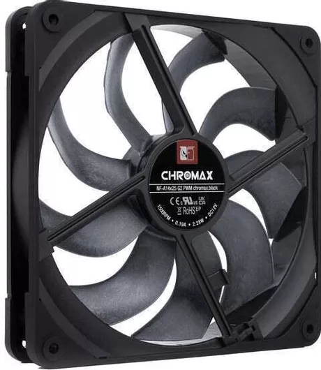Noctua NF-A14x25 G2 PWM Case Fan 140mm με Χωρίς Led Φωτισμό & Σύνδεση 4-Pin chromax.Black