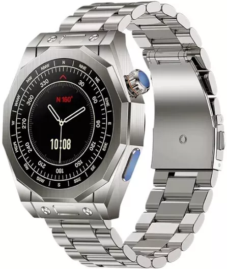 Z18 Max Smartwatch 49mm Stainless Steel Case & Strap Silver