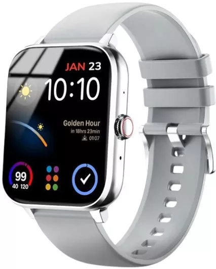 Wisme X-52 Smartwatch 49mm Plastic Case & Silicone Strap Silver w/ 3 Straps