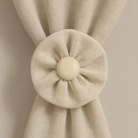 Δέστρα Κουρτίνας Λουλούδι με Μαγνήτη Μπεζ