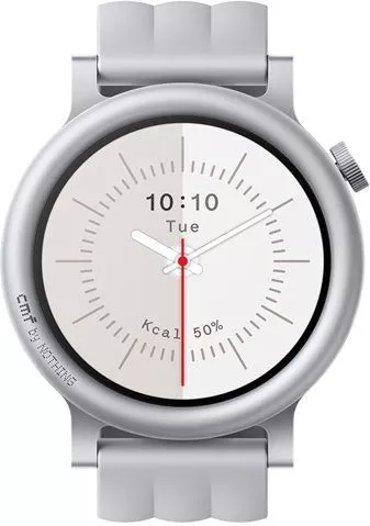 Nothing CMF Watch 3 Pro 47mm Stainless Steel Case Silver & Silicone Strap Light Grey