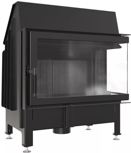 Kratki Zibi P BS /Black Ενεργειακό Τζάκι Ξύλου Δεξιά Γωνία με Ανοιγόμενη Πόρτα Κλειστού Δοχείου