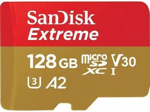 Sandisk Extreme microSDXC 128GB Class 10 U1 V30 UHS-I