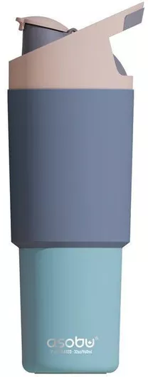 Asobu Μπουκάλι Θερμός Ανοξείδωτο 1lt Pastel Blue με Καλαμάκι & Λαβή