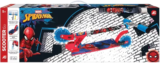 AS Παιχνιδολαμπάδα Πατίνι Spiderman με Φωτιζόμενες Ρόδες για 5+ Ετών 