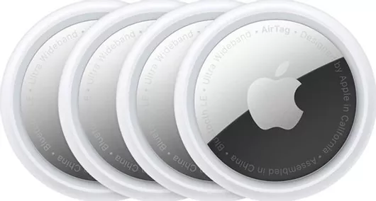 Apple AirTag (2nd Generation 2026) Bluetooth Tracker Συμβατό με Apple Find My Σετ 4τμχ Λευκό