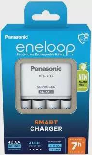 Panasonic Eneloop Advanced BQ-CC17 Φορτιστής 4 Μπαταριών Ni-MH Μεγέθους AA/AAA Σετ με 4 AA 2000mAh Λευκό 