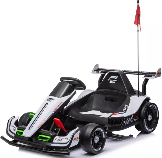 Παιδικό Ηλεκτροκίνητο Go Kart Μονοθέσιο με Τηλεκοντρόλ F1 24 Volt Λευκό 01722