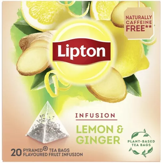 Lipton Τσάι 20 Φακελάκια 2gr με Άρωμα Λεμόνι & Ginger