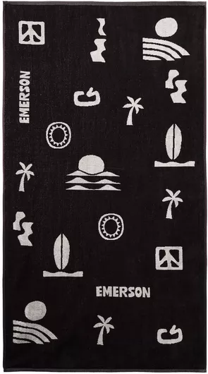 Emerson Πετσέτα Θαλάσσης Βαμβακερή Μαύρο
