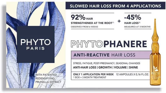 Phyto Phytophanere Anti-Reactive Hair Loss Αμπούλες Μαλλιών κατά της Τριχόπτωσης για Γυναίκες 12x5ml