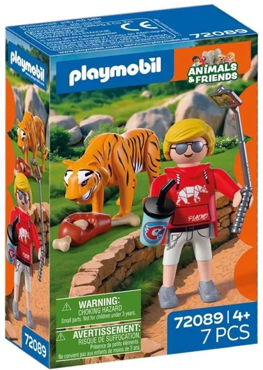 Playmobil Animals & Friends Τίγρης & Επισκέπτης Πάρκου για 4 Ετών