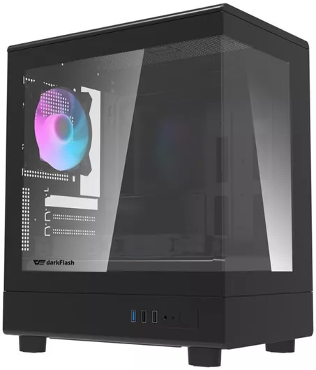 Darkflash DB330M Gaming Micro Tower Κουτί Υπολογιστή με Πλαϊνό Παράθυρο Μαύρο