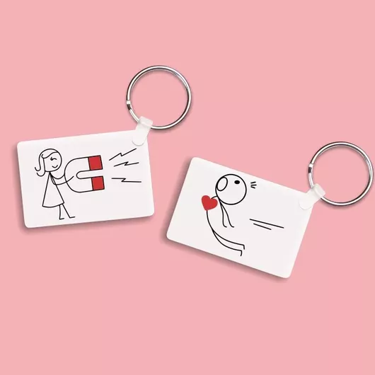 Σετ 2 Μπρελόκ Love Magnet Ζευγάρια