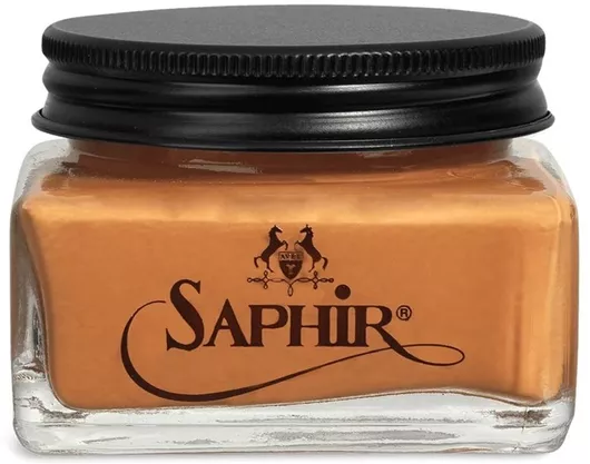 Saphir Médaille D' Cordovan Leather Cream 75ml Ταμπα Fawn 19 Σετ Περιποίησης Παπουτσιών Υποδημάτων Απόχρωση Fawn 19