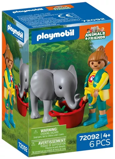 Playmobil Animals & Friends Μικρός Ελέφαντας & Φροντιστής για 4 Ετών