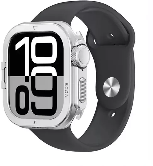 AmazingThing Titan Pro Armorfit Μεταλλική Θήκη Ασημί για Apple Watch 46mm