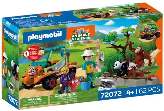 Playmobil Animals & Friends Φροντιστής Ζώων Πάρκου Με Όχημα για 4 Ετών
