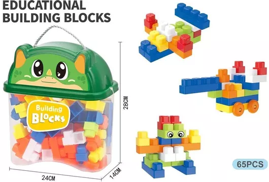 Blue Toys Εκπαιδευτικά Τουβλάκια Δεινόσαυρος 65τμχ