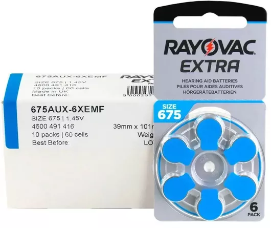Rayovac Extra Μπαταρίες Ακουστικών Βαρηκοΐας 675 1.4V 60τμχ