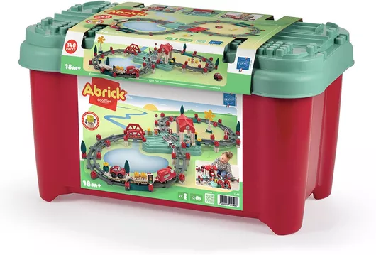 Ecoiffier Τουβλάκια Σιδηροδρομικός Σταθμός για 1.5+ Ετών