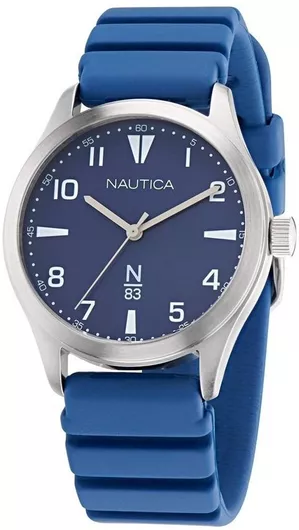 Nautica N83 Ανδρικό Ανδρικό Ρολόι Μπαταρίας με Μπλε Καουτσούκ Λουράκι