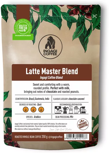 Καφές Espresso Ingagi Latte Master Blend 250g Κόκκους