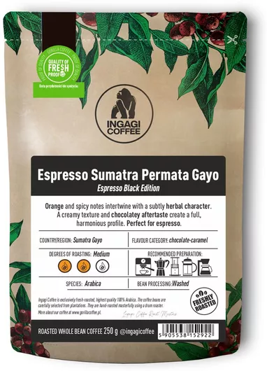 Καφές Espresso Ingagi Sumatra Permata Gayo 250g Κόκκους