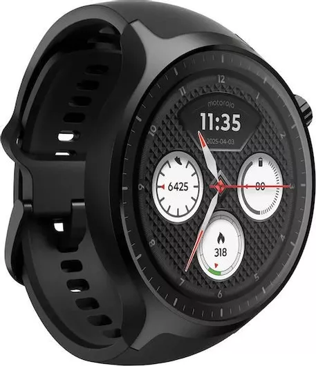 Motorola Moto Watch Aluminium 47mm με Παλμογράφο & PANTONE Volcanic Ash Band Matte Black
