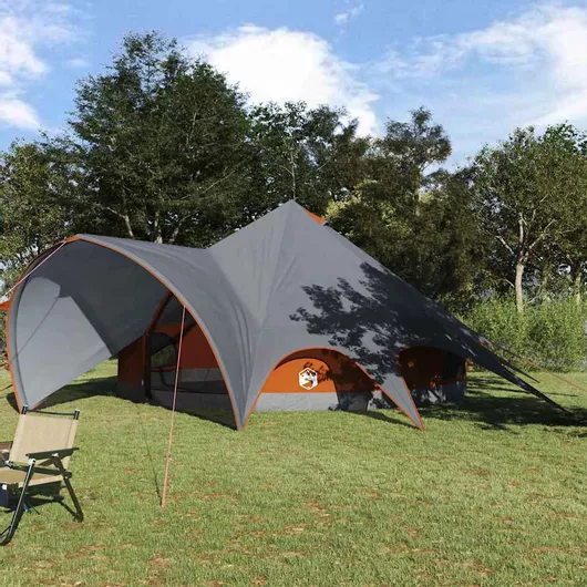 vidaXL Αυτόματη Σκηνή Camping Teepee Γκρι 600x600x347cm