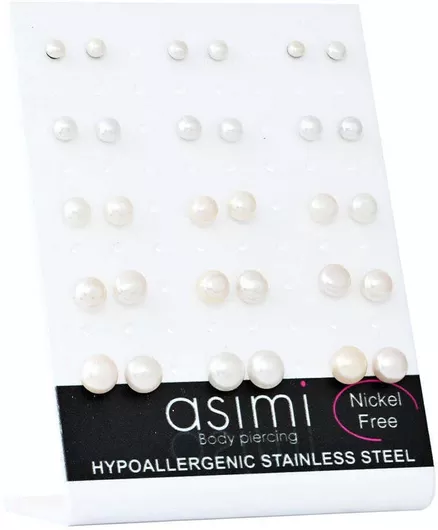 Asimi Body Piercing ΣκουλαρίκιαΑτσάλι με Πέρλες